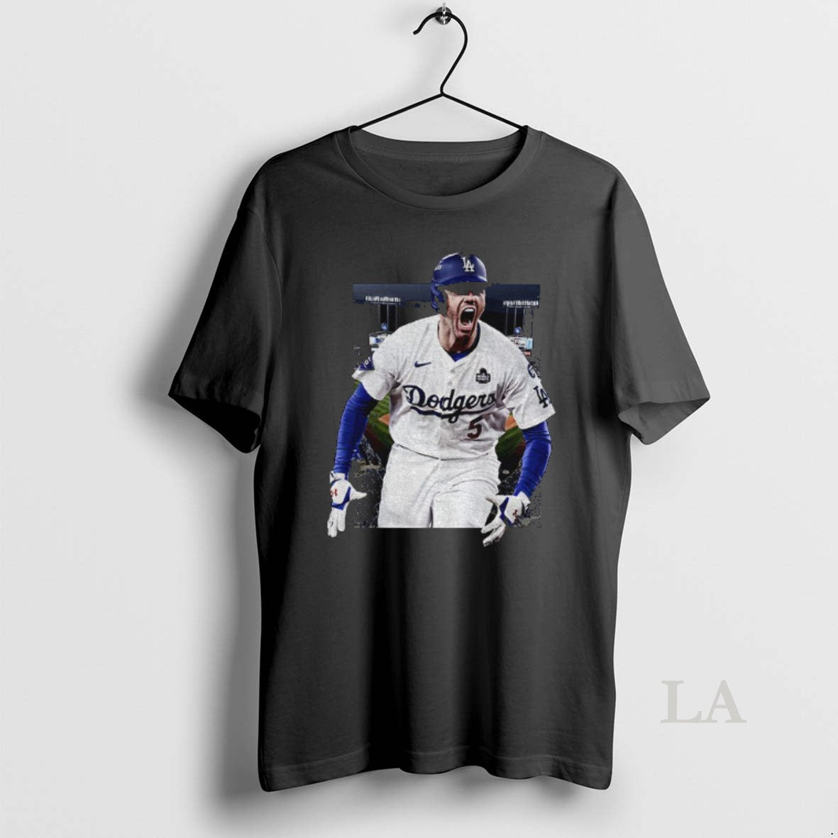 Original Freddie Freeman Los Angeles Baseball Screaming Photo