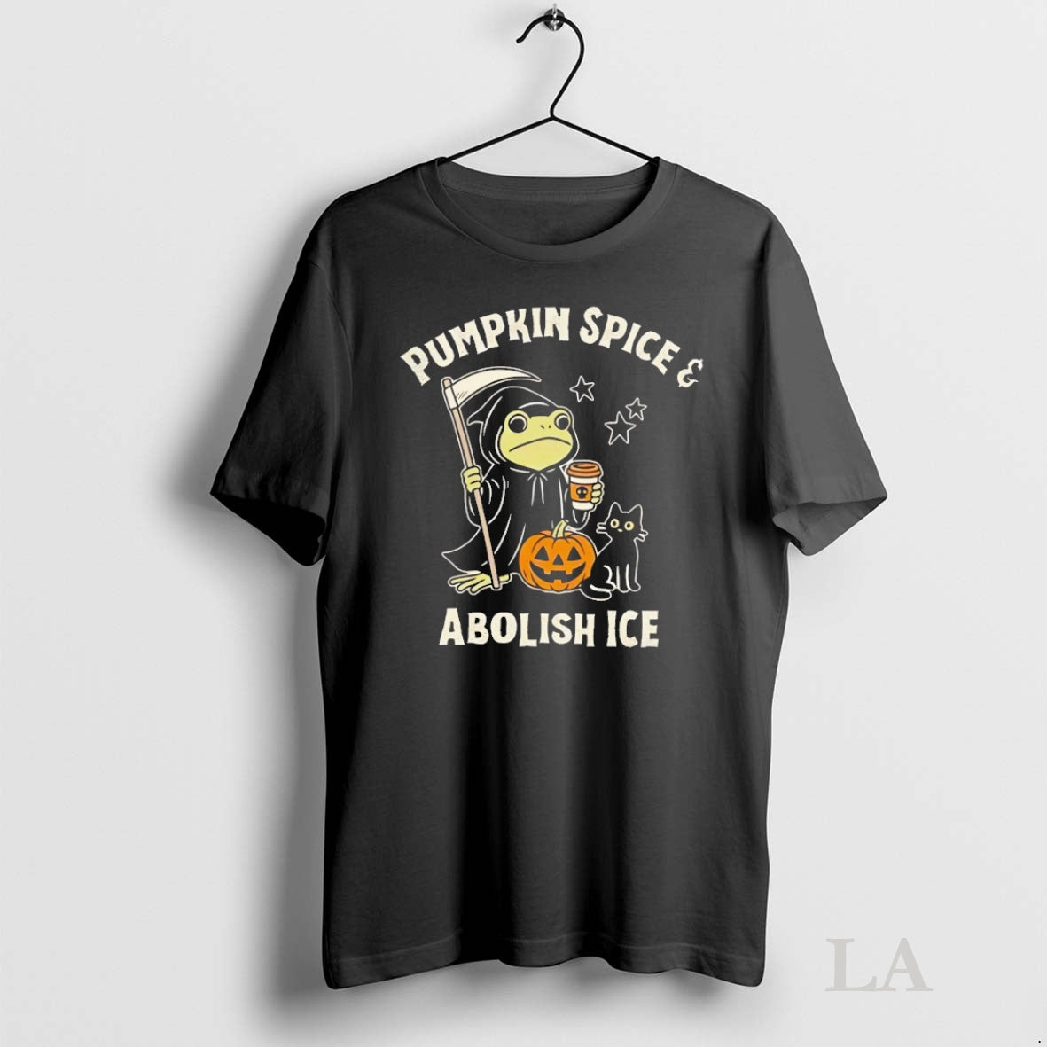 Original Frog Cat Pumpkin Spice And Abolish Ice Halloween