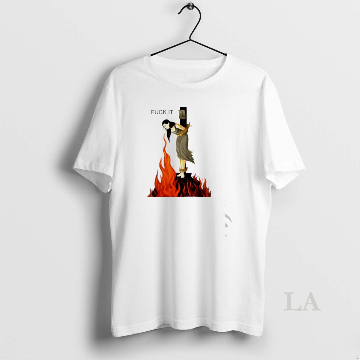 Original Fuck It Woman Hanging On A Cross Smoking