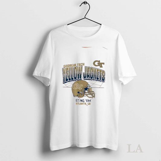 Original Georgia Tech Yellow Jackets Sting Em Atlanta Ga Helmet Logo