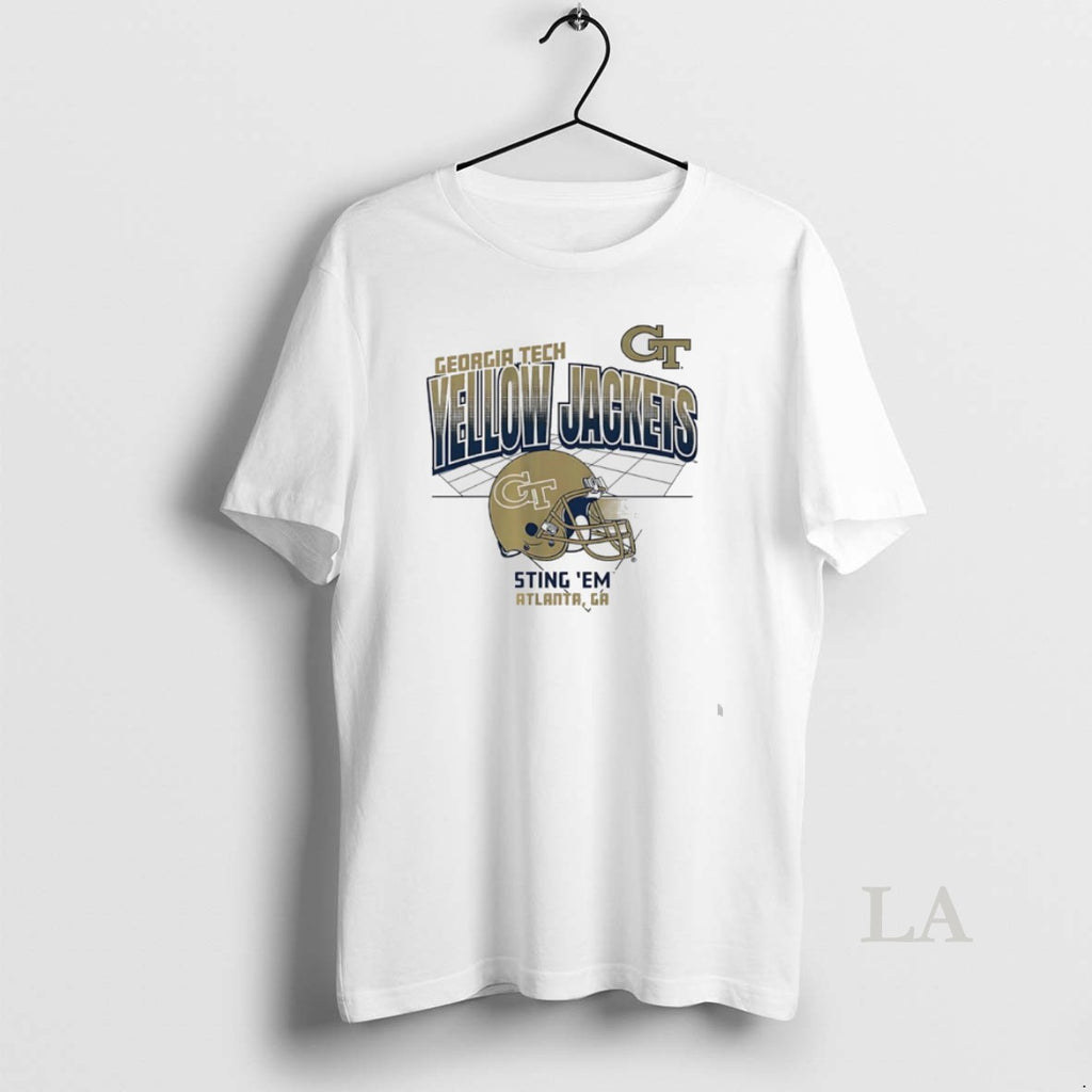 Original Georgia Tech Yellow Jackets Sting Em Football Helmet Grid