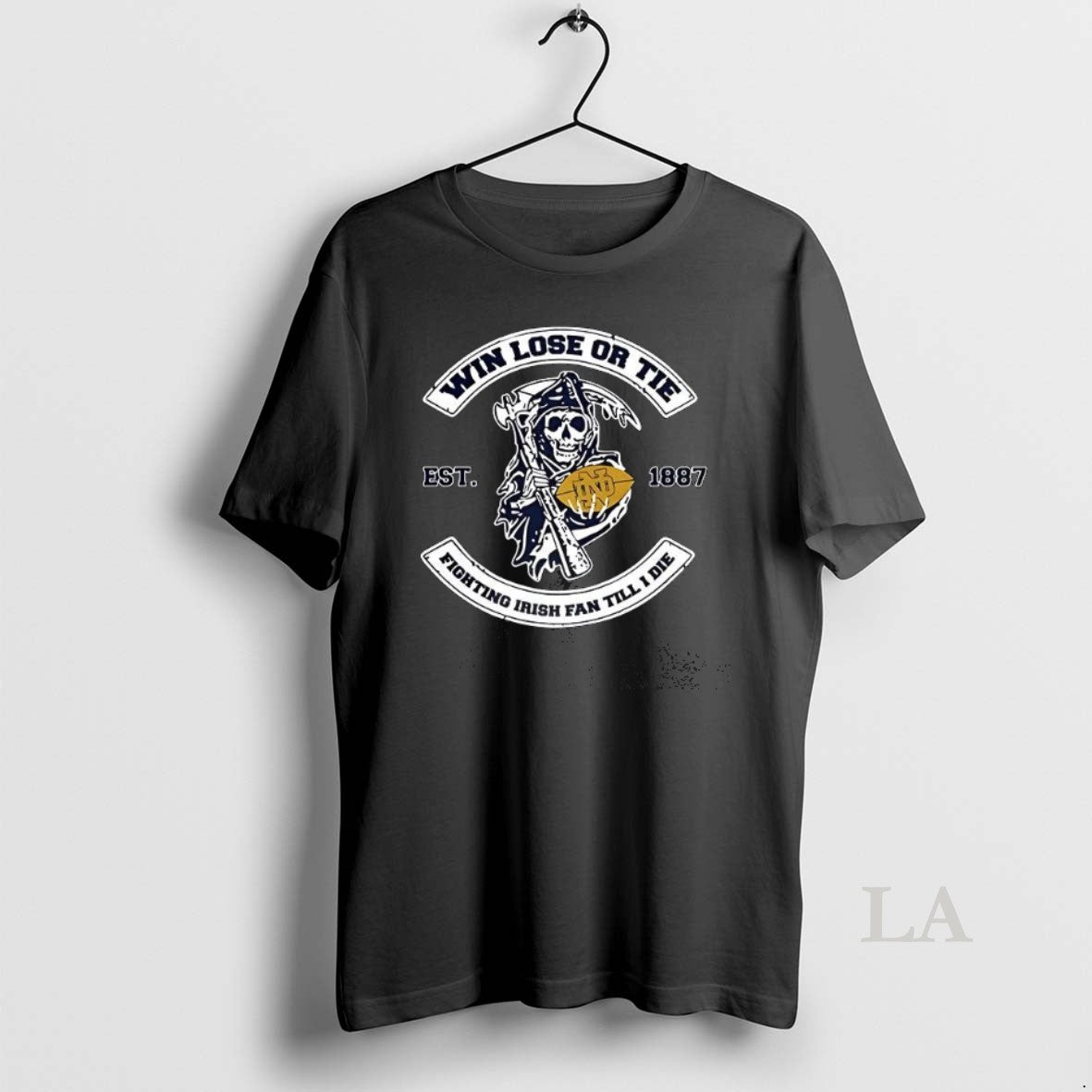 Original Grim Reaper Death Win Lose Or Tie Notre Dame Fighting Irish Fan Till