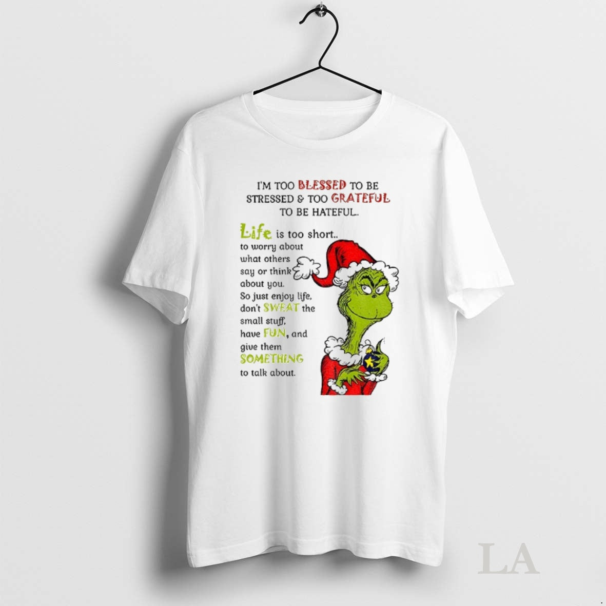 Original Grinch Santa Hat Im Too Blessed To Be Stressed And Too Grateful To Be