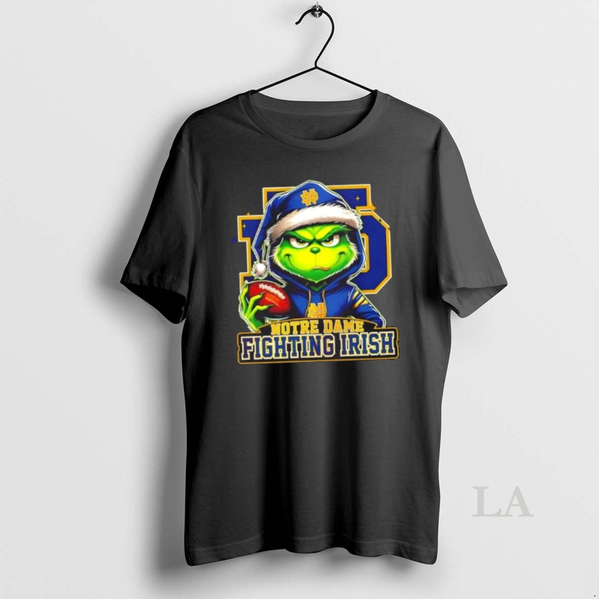 Original Grinch Is Holding A Ball And Smiling At Notre Dame Fighting Irish Fans Christmas