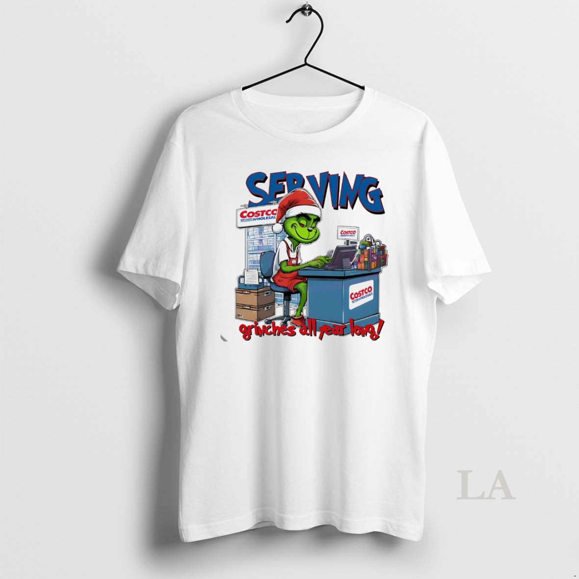Original Grinch Serving Grinches All Year Long Christmas Funny White