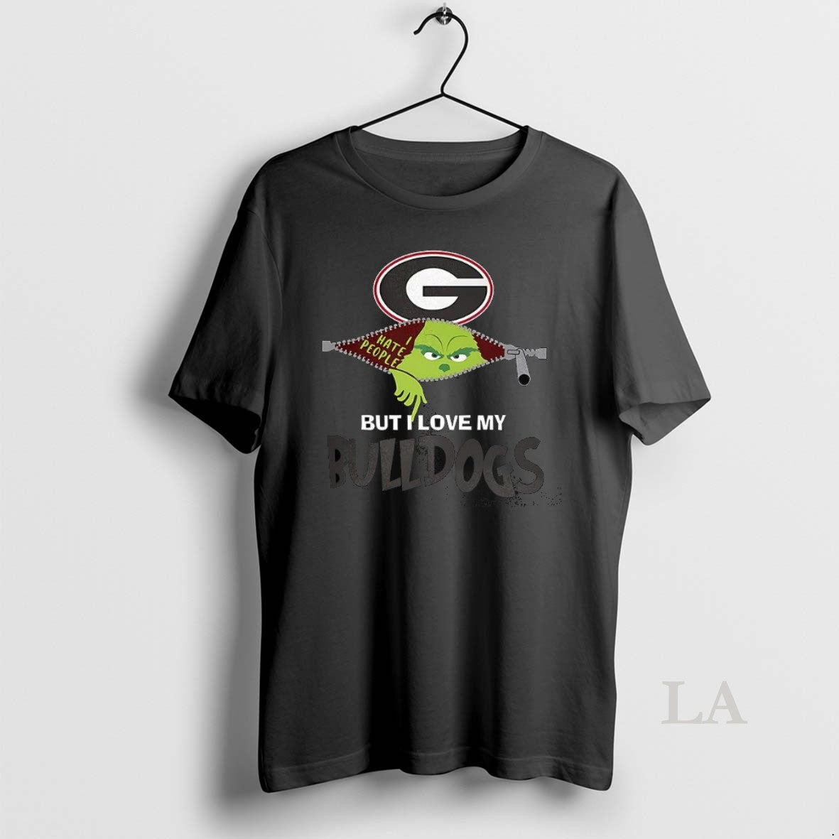 Original Grinch Zipper I Hate People But I Love My Georgia Bulldogs Football Christmas