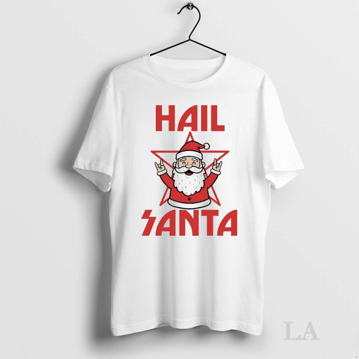 Original Hail Santa Rock And Roll Christmas Circle