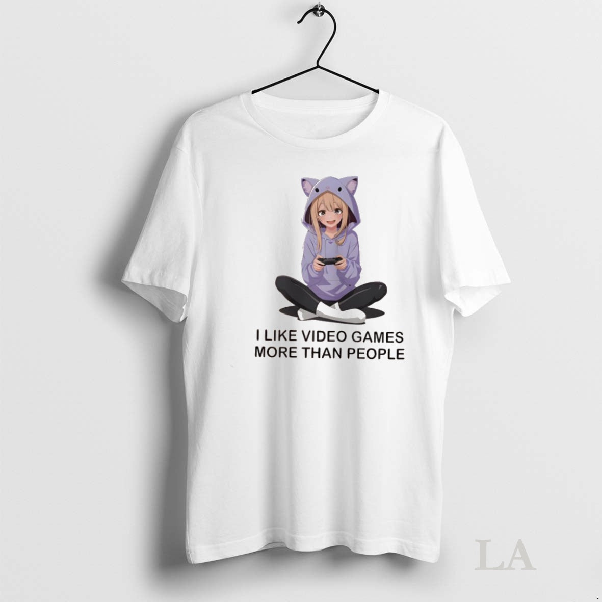 Original I Like Video Games More Than People Funny Gamer Anime Gaming Tee Sweater