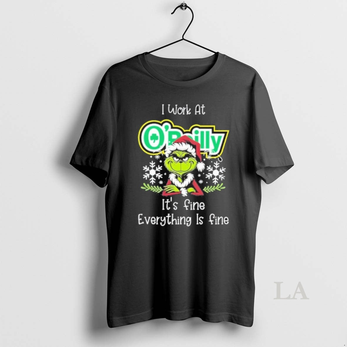 Original I Work At Santa Grinch X Oreilly Auto Parts Its Fine Everything Is Fine