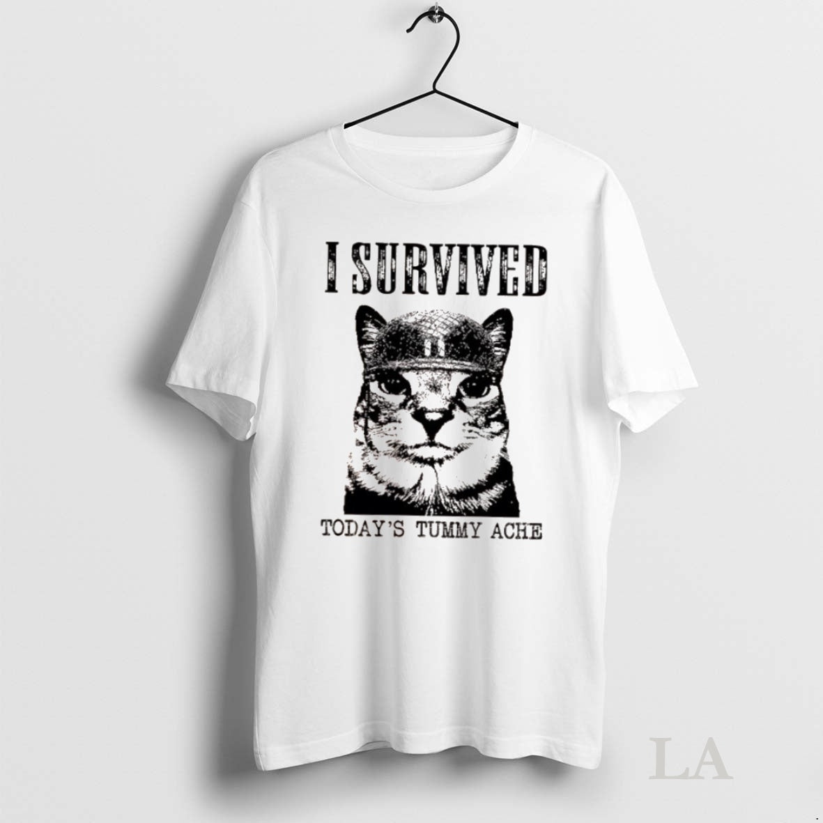 Original I Survived Todays Tummy Ache Cat Tee Sweater
