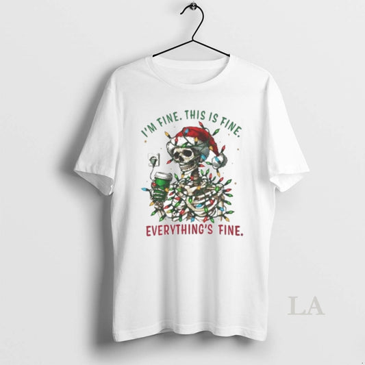 Original Im Fine This Is Fine Skull Light Everything Fine