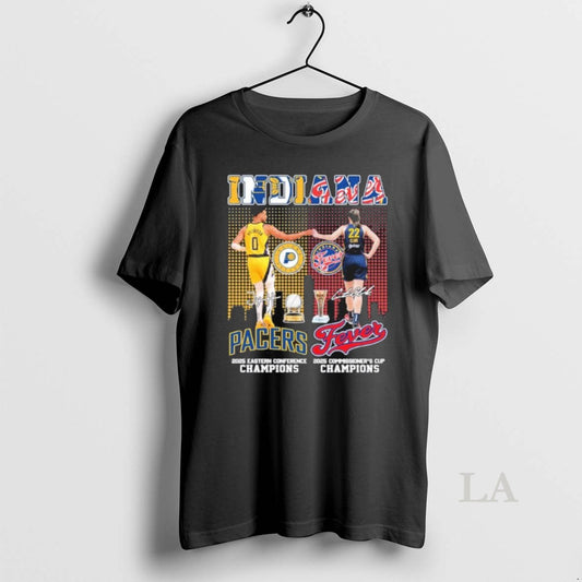 Original Indianapolis Pacers 2025 Conference Champions And Indiana Fever 2025 Commissioners Cup Champions