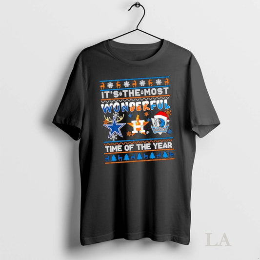 Original Its The Most Wonderful Dallas Cowboys Houston Astros Dallas Mavericks Christmas Time Of The