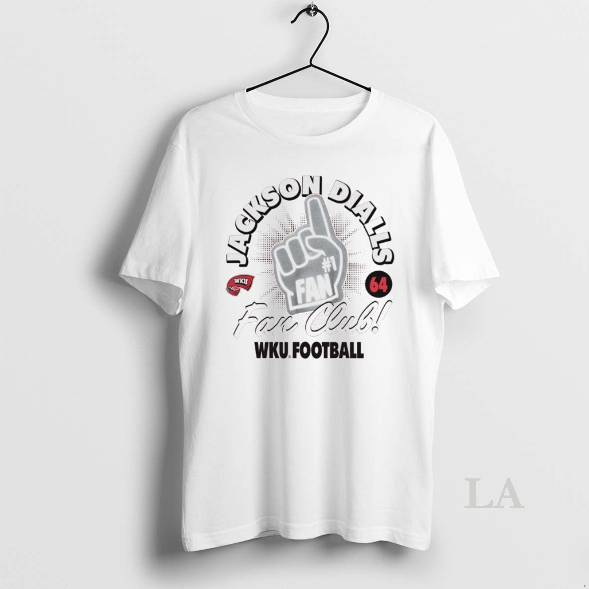 Original Jackson Dialls Red Fan Club Wku Football 64
