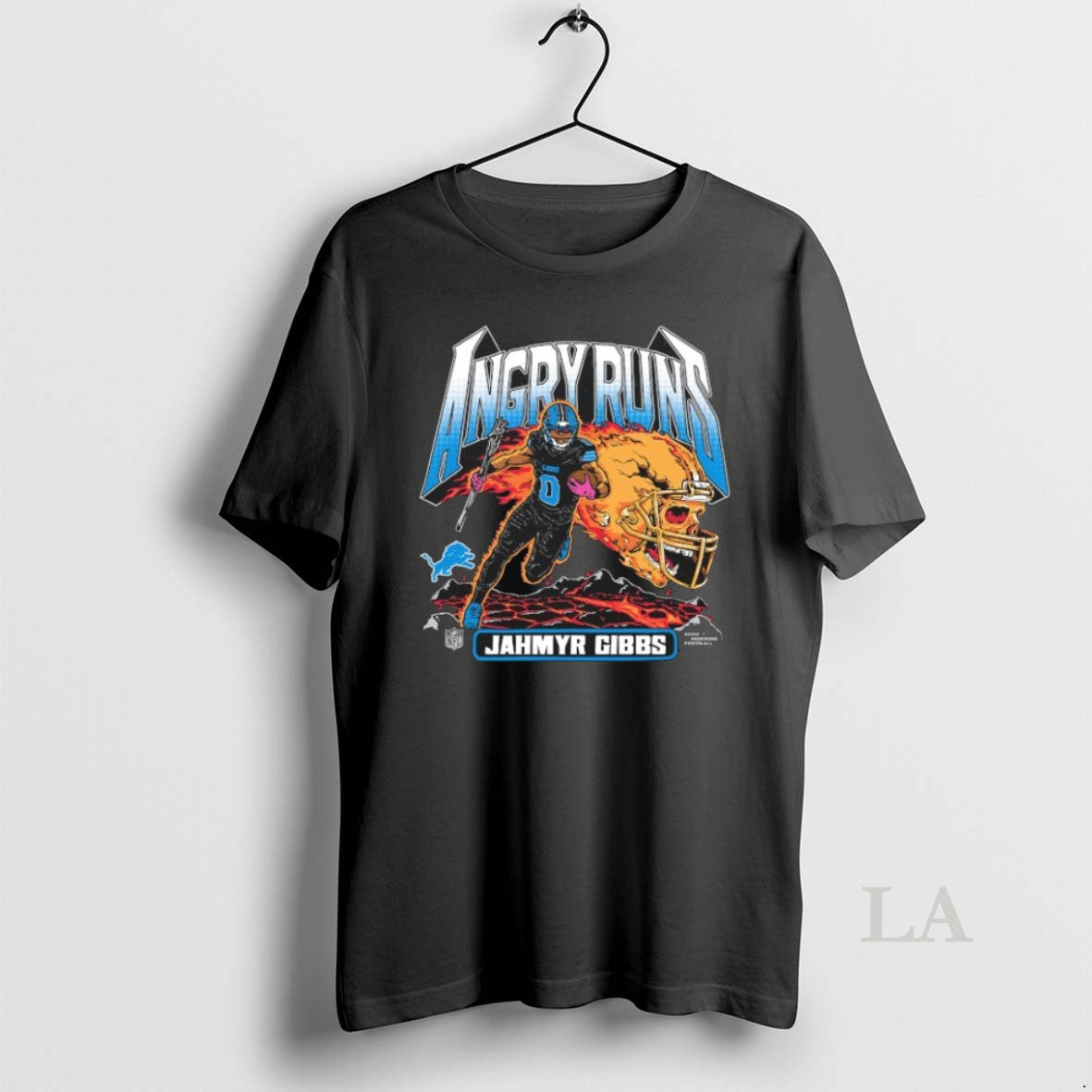 Original Jahmyr Gibbs Detroit Lions Angry Runs Tri Blend
