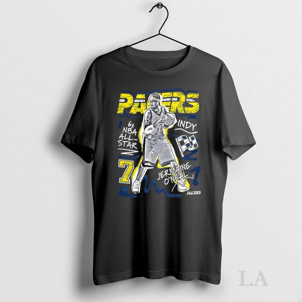 Original Jermaine Oneal Indiana Pacers Basketball 6x Nba All Star Number 7 Street Style