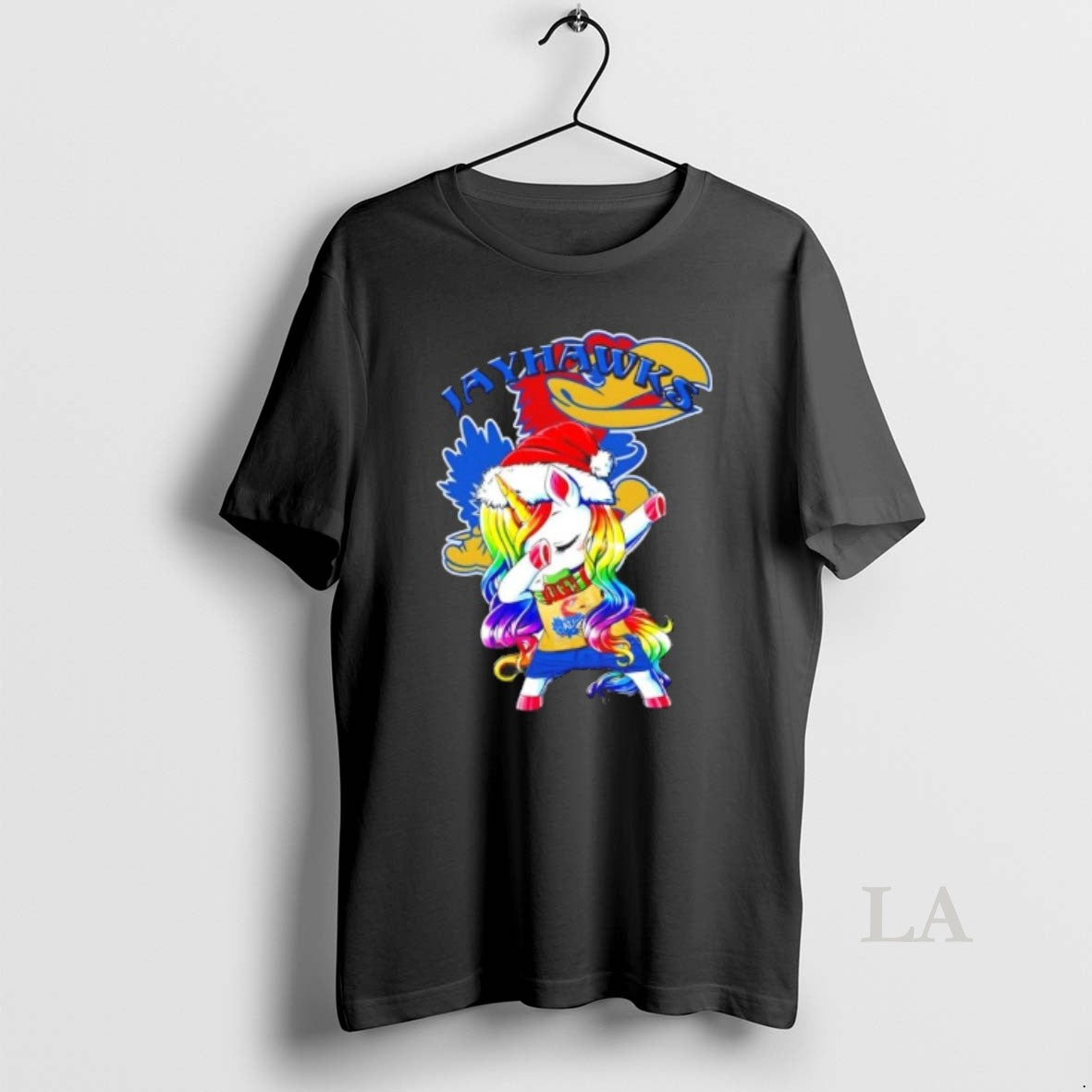 Original Kansas Jayhawks Football X Unicorn Santa Hat Dabbing Merry Christmas