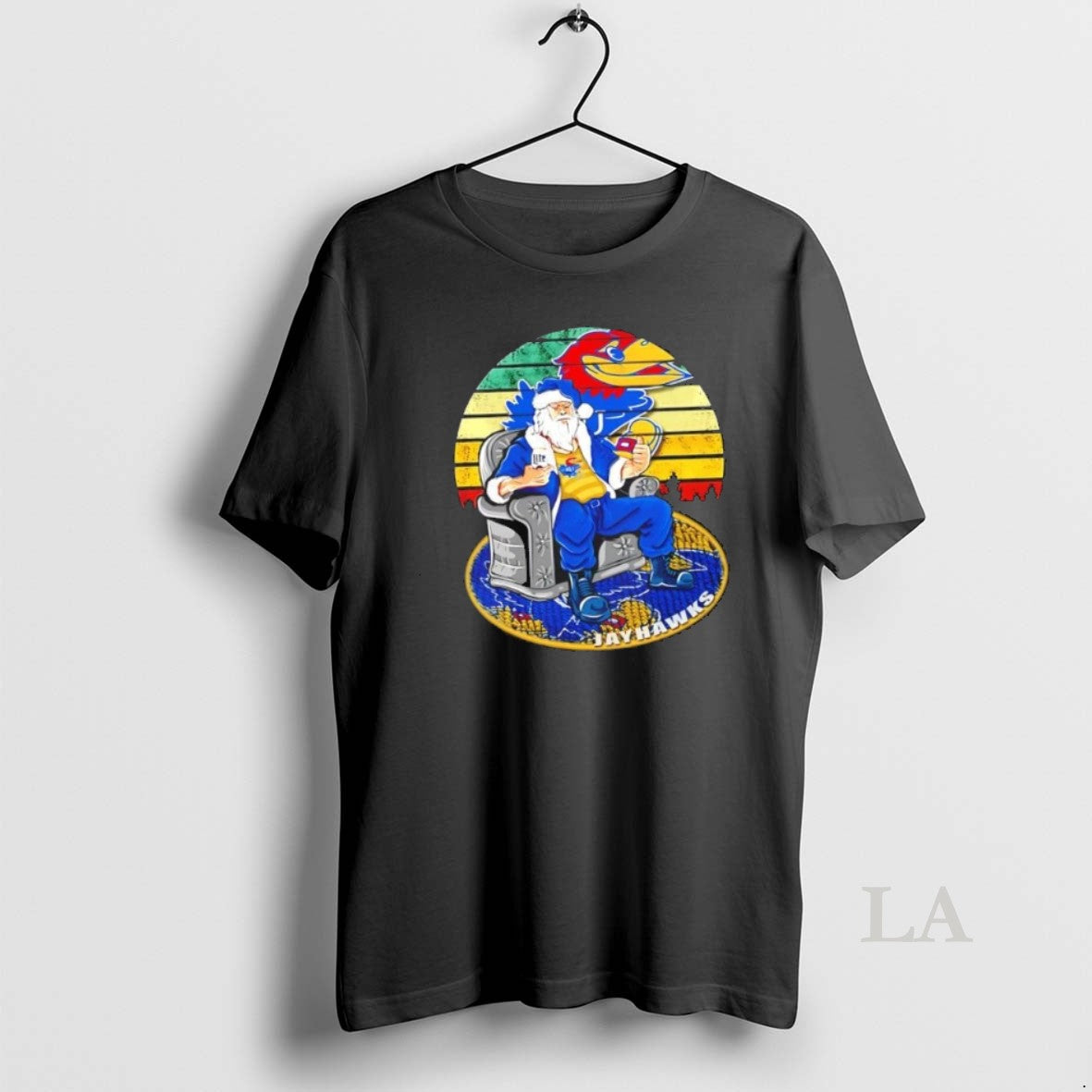 Original Kansas Jayhawks X Santa Claus Christmas Vintage