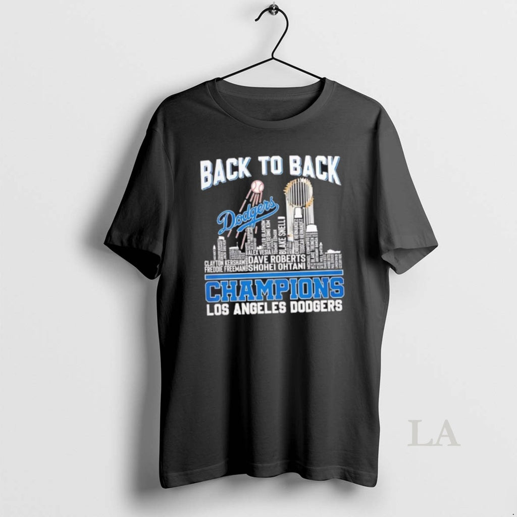 Original La Dodgers Back To Back World Series Champions 2025 Player Name City Skyline