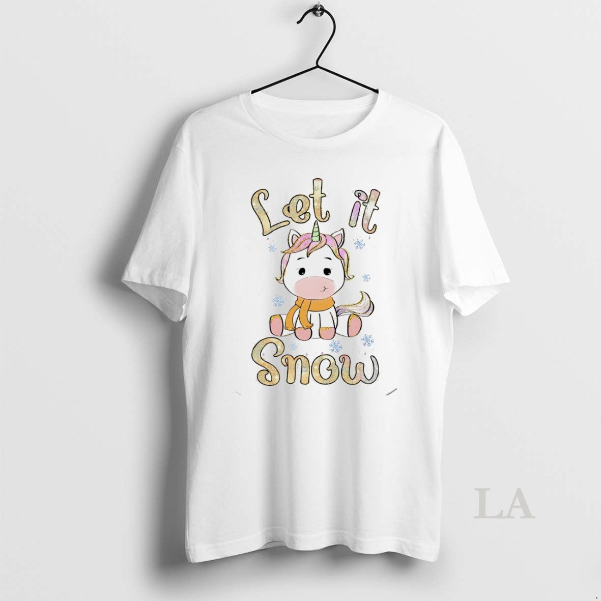 Original Let It Snow Cute Unicorn Winter Holiday White