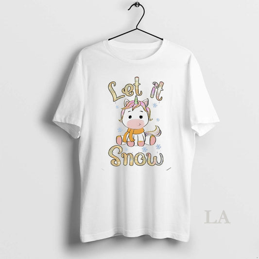 Original Let It Snow Cute Unicorn Winter Holiday White