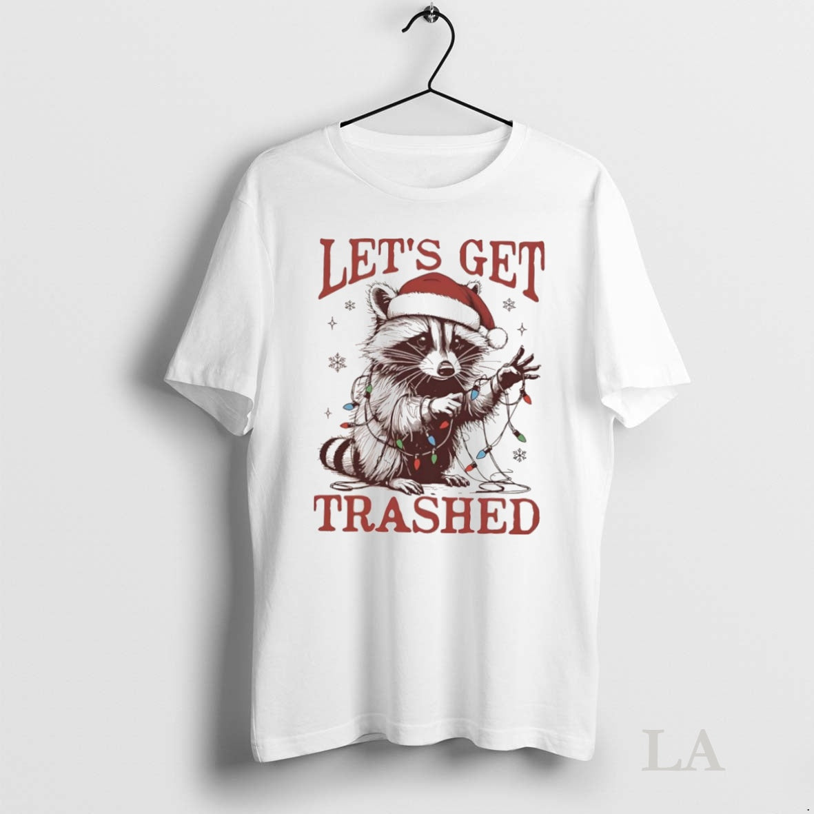 Original Lets Get Trashed Christmas Raccoon