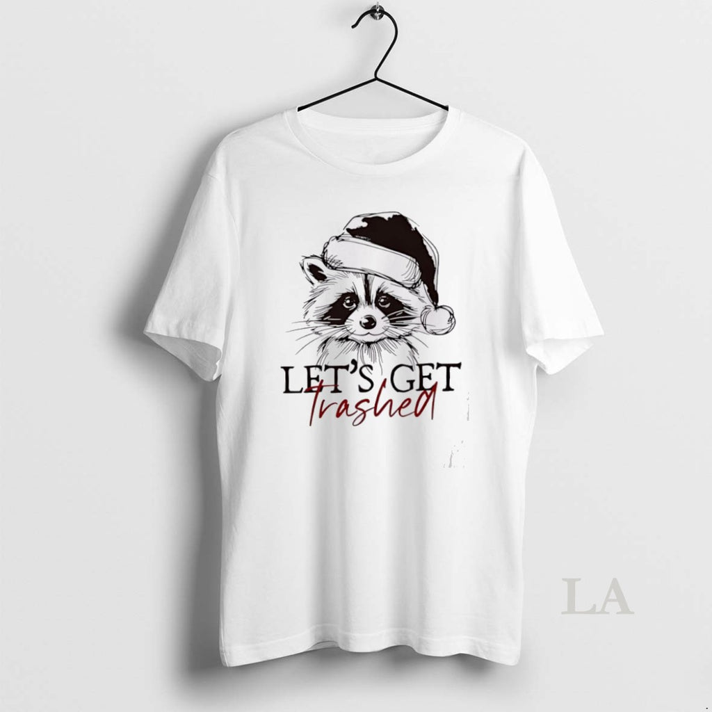 Original Lets Get Trashed Funny Raccoon Christmas