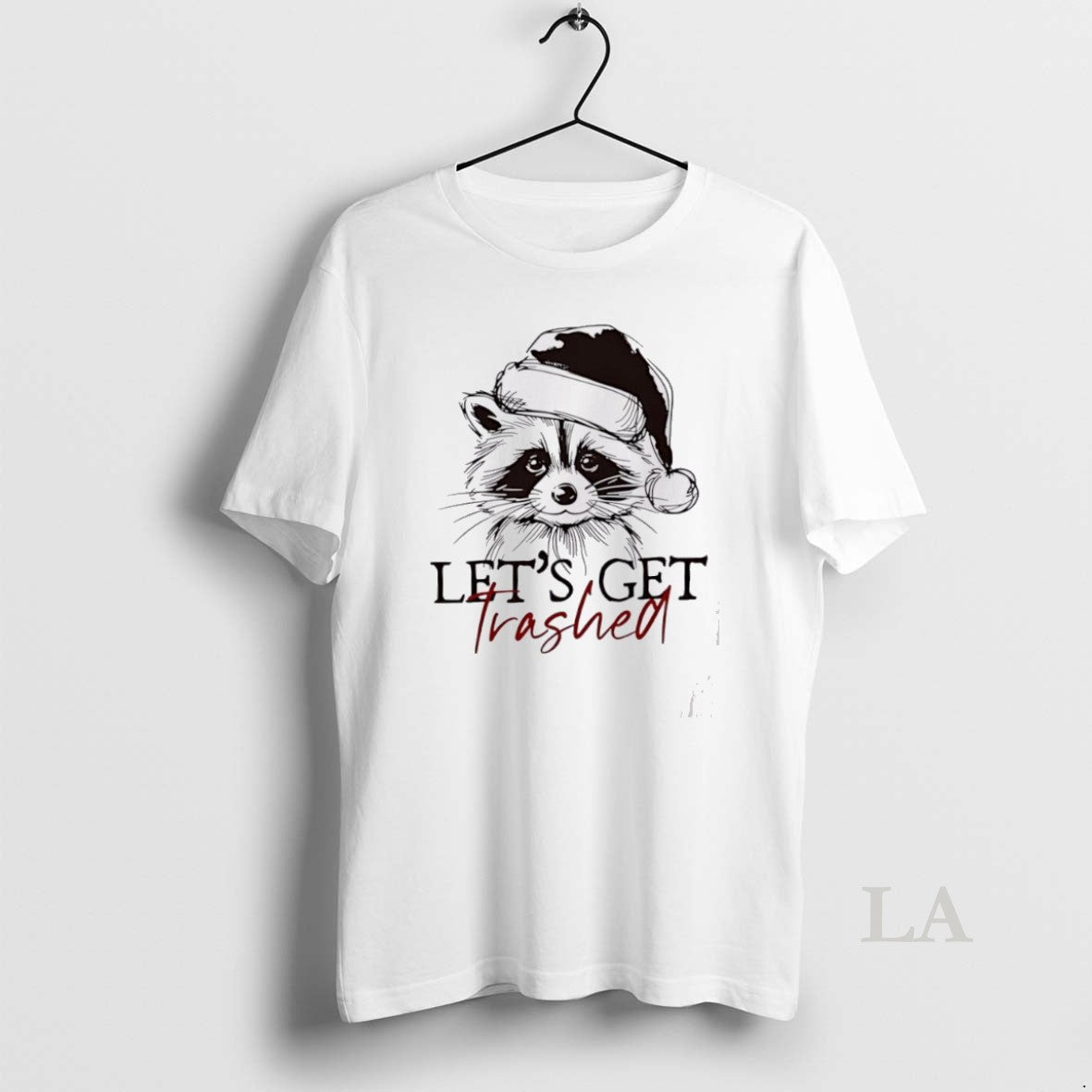 Original Lets Get Trashed Funny Raccoon Christmas