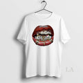 Original Lip Print In Gold Diamonds And Money