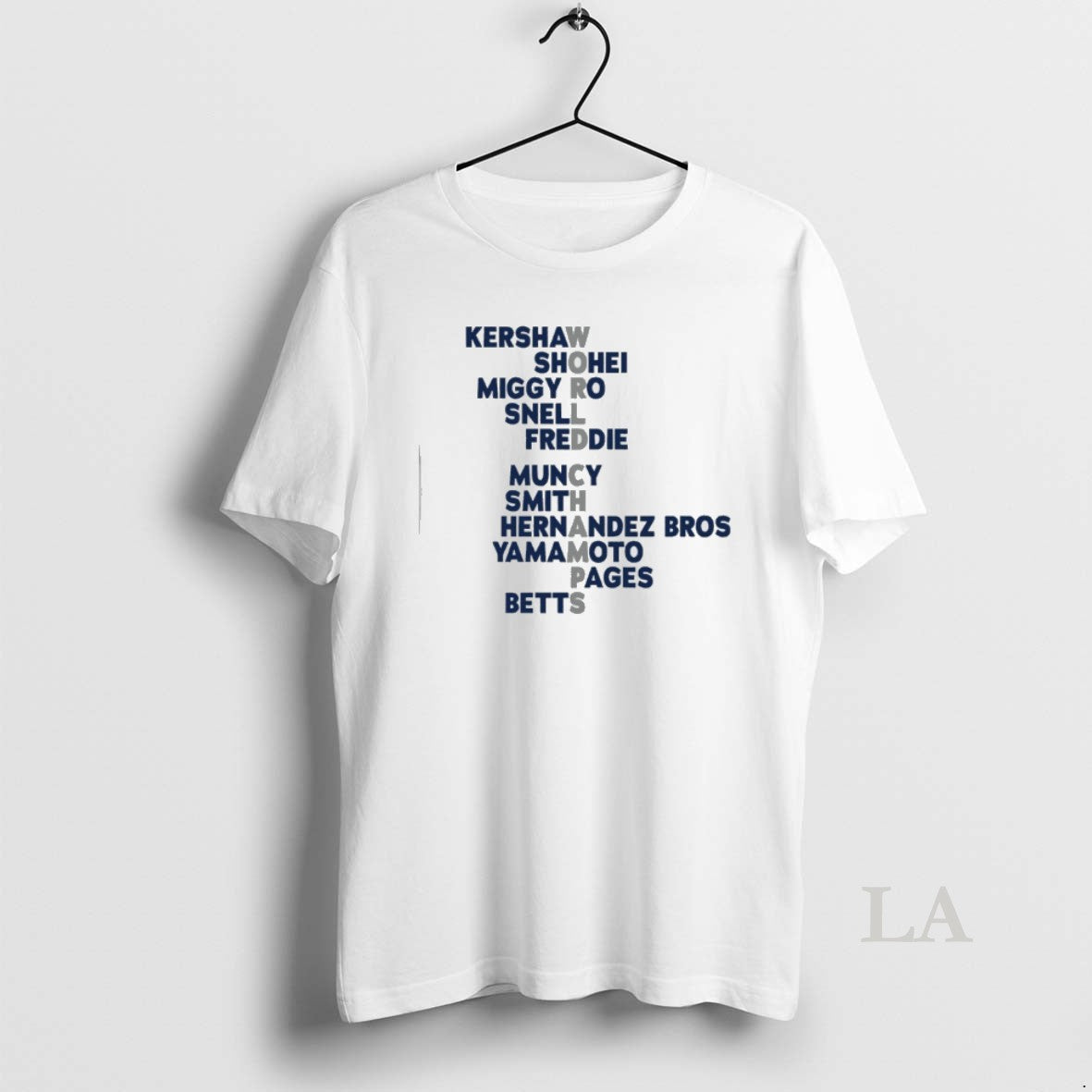 Original Los Angeles Baseball 2025 World Champs Acrostic Players Names