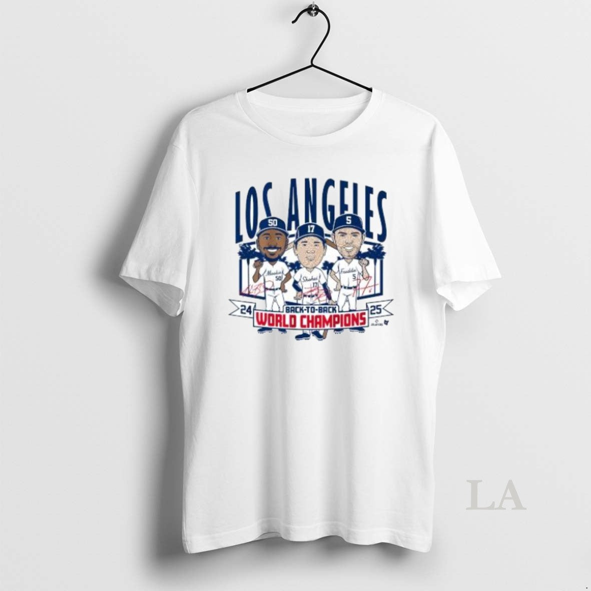 Original Los Angeles Baseball Back To Back World Champs Caricatures 2025
