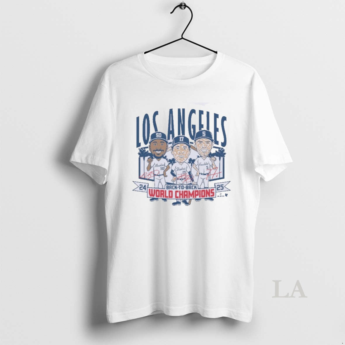 Original Los Angeles Baseball Back To Back World Champs Caricatures