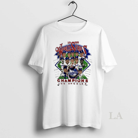 Original Los Angeles Dodgers 1988 World Series Champions Signatures Caricature