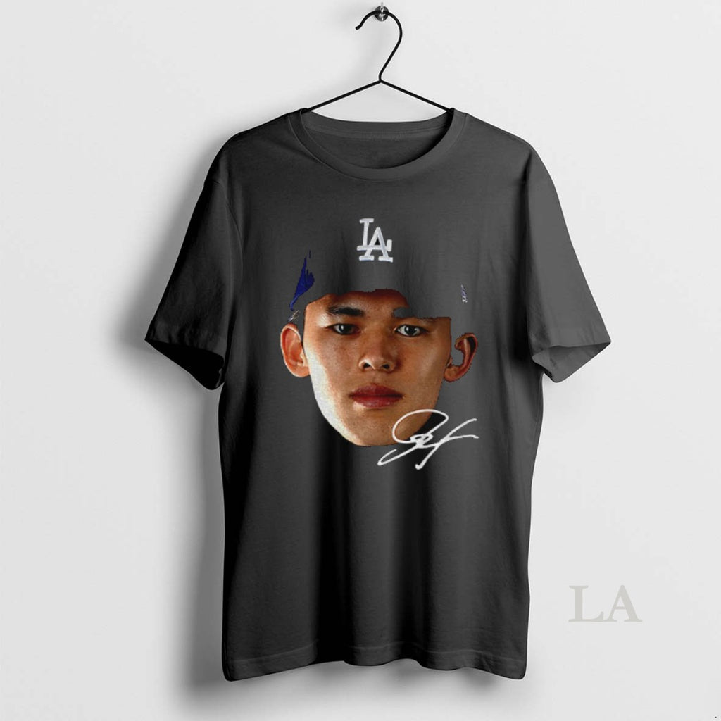 Original Los Angeles Dodgers 2025 Roki Sasaki Big Face Signature