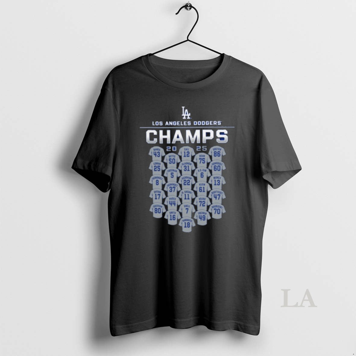 Original Los Angeles Dodgers 2025 World Series Champions Jersey Roster