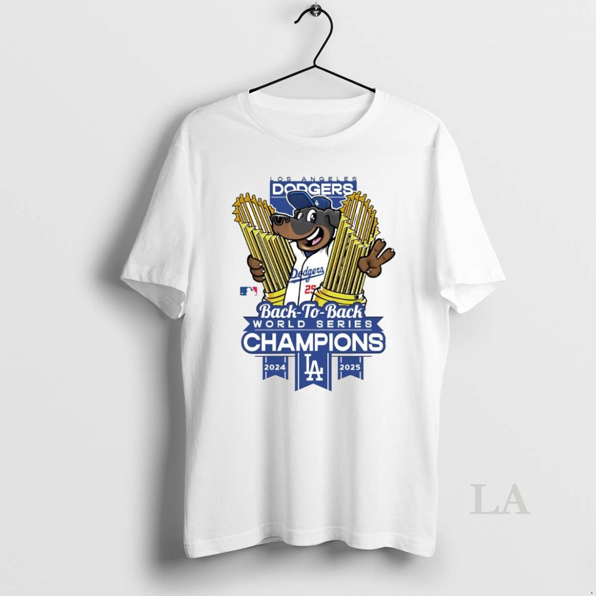 Original Los Angeles Dodgers 2025 Back To Back World Series Champions Mascot Trophy
