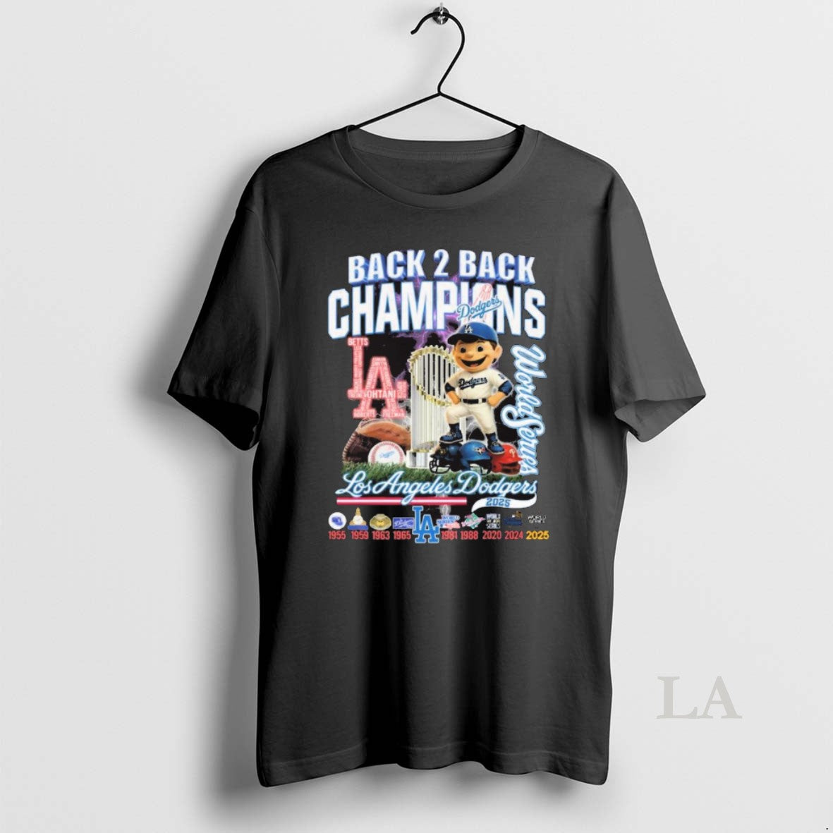 Original Los Angeles Dodgers Back 2 Back Champions World Series 2024 2025 Cartoon