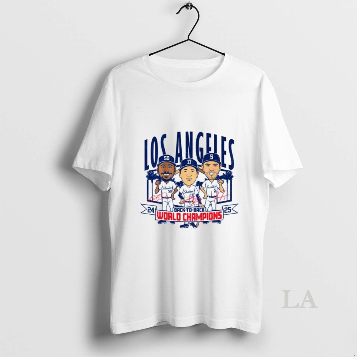 Original Los Angeles Dodgers Baseball Back To Back World Champions Caricatures 24 25 Signature