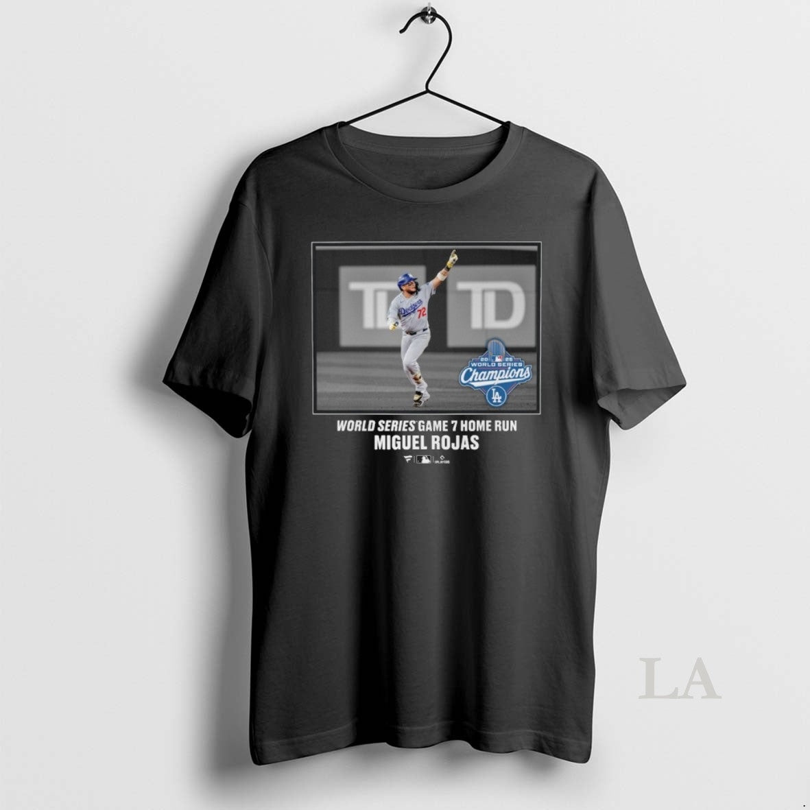 Original Los Angeles Dodgers Miguel Rojas 2025 World Series Game 7 Home Run Champions Moment