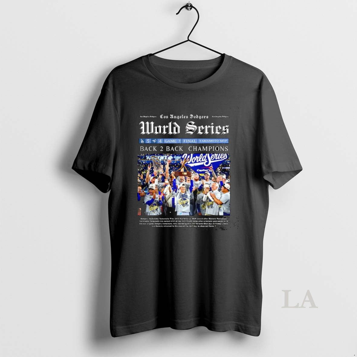 Original Los Angeles Dodgers World Series Back To Back Champions 2025 Newspaper