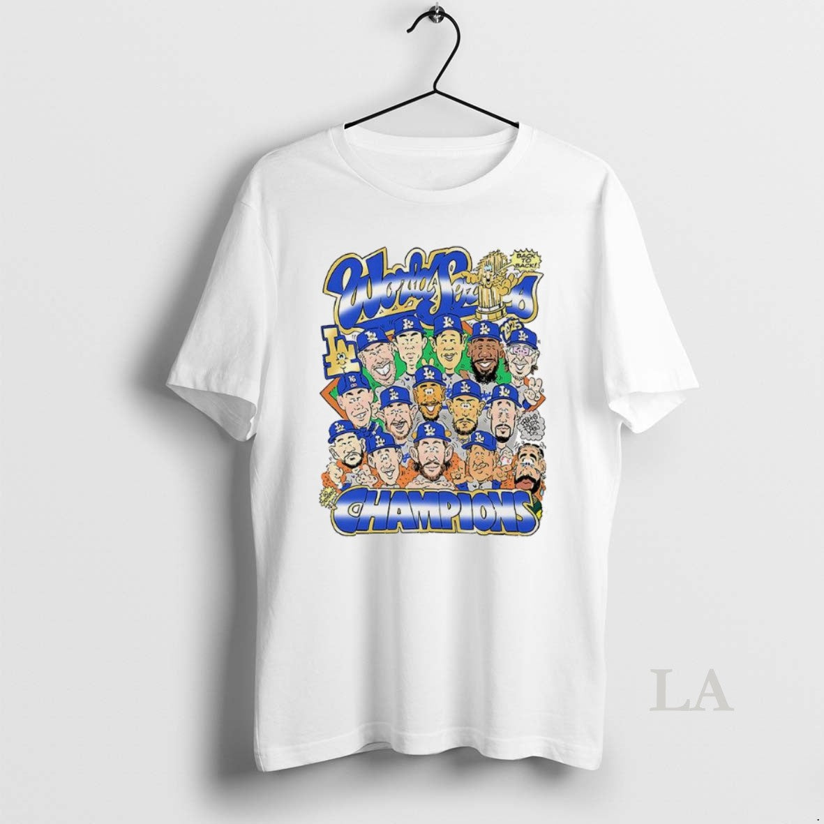 Original Los Angeles Dodgers World Series Back To Back Champions 2025 Player Cartoon