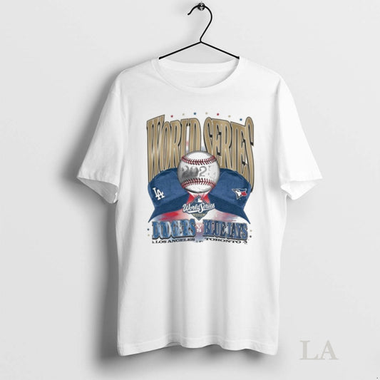 Original Los Angeles Dodgers Vs Toronto Blue Jays Ws Participant Dueling Caps Tee Sweater