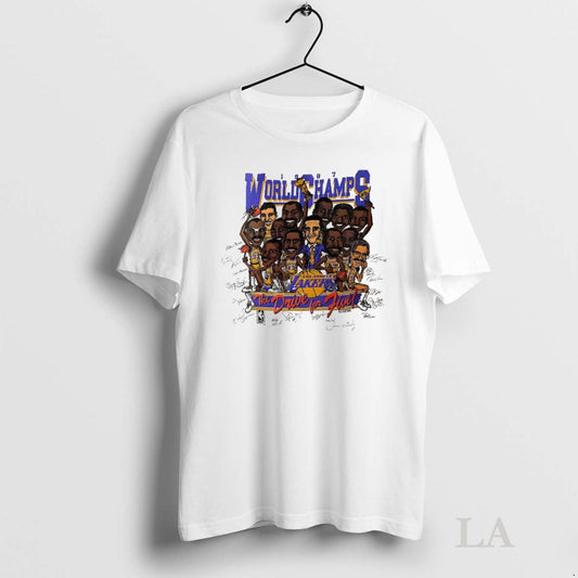 Original Los Angeles Lakers Basketball World Champ 1987 Caricature Vintage