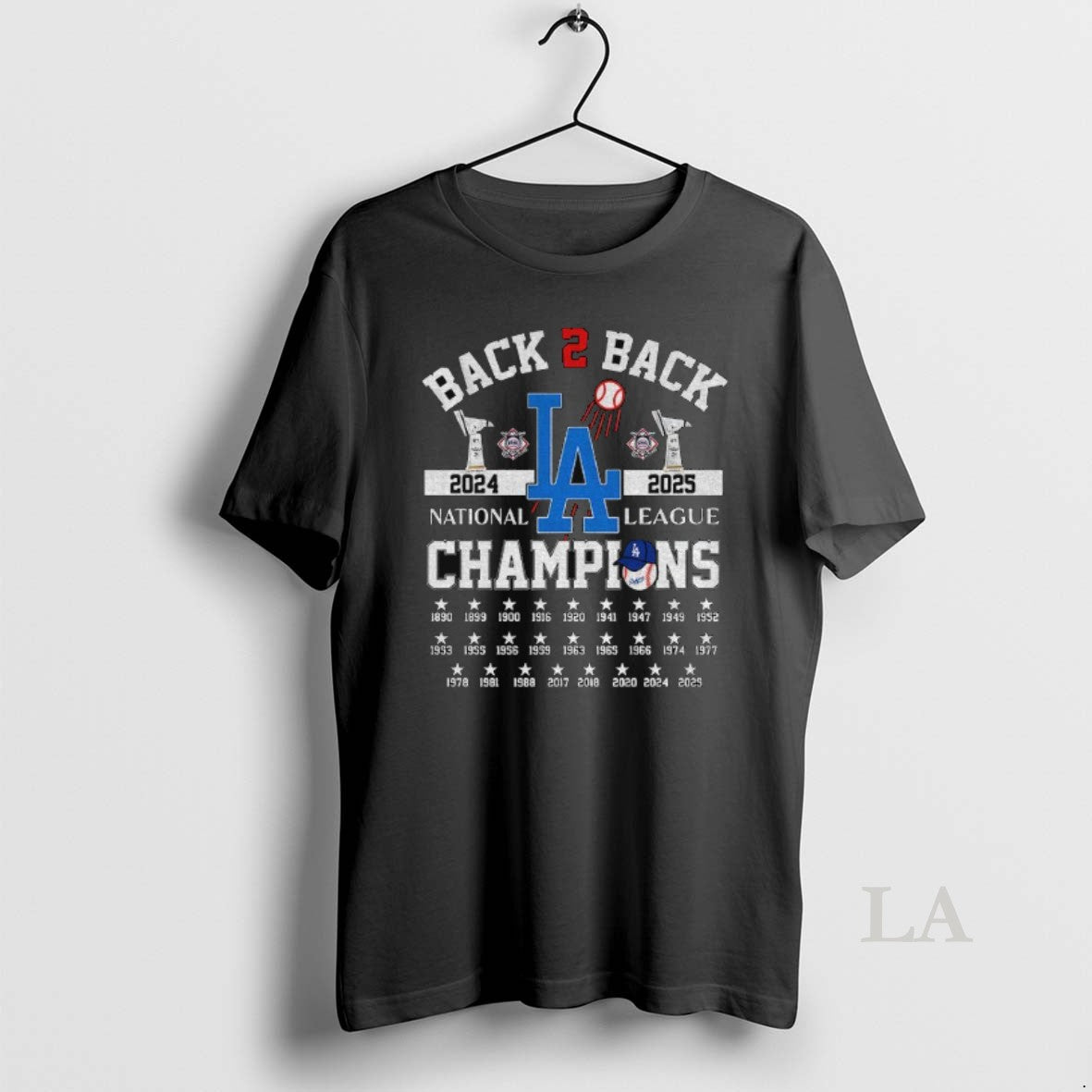 Original Los Angles Dodgers Back 2 Back National League Champions 2024 2025