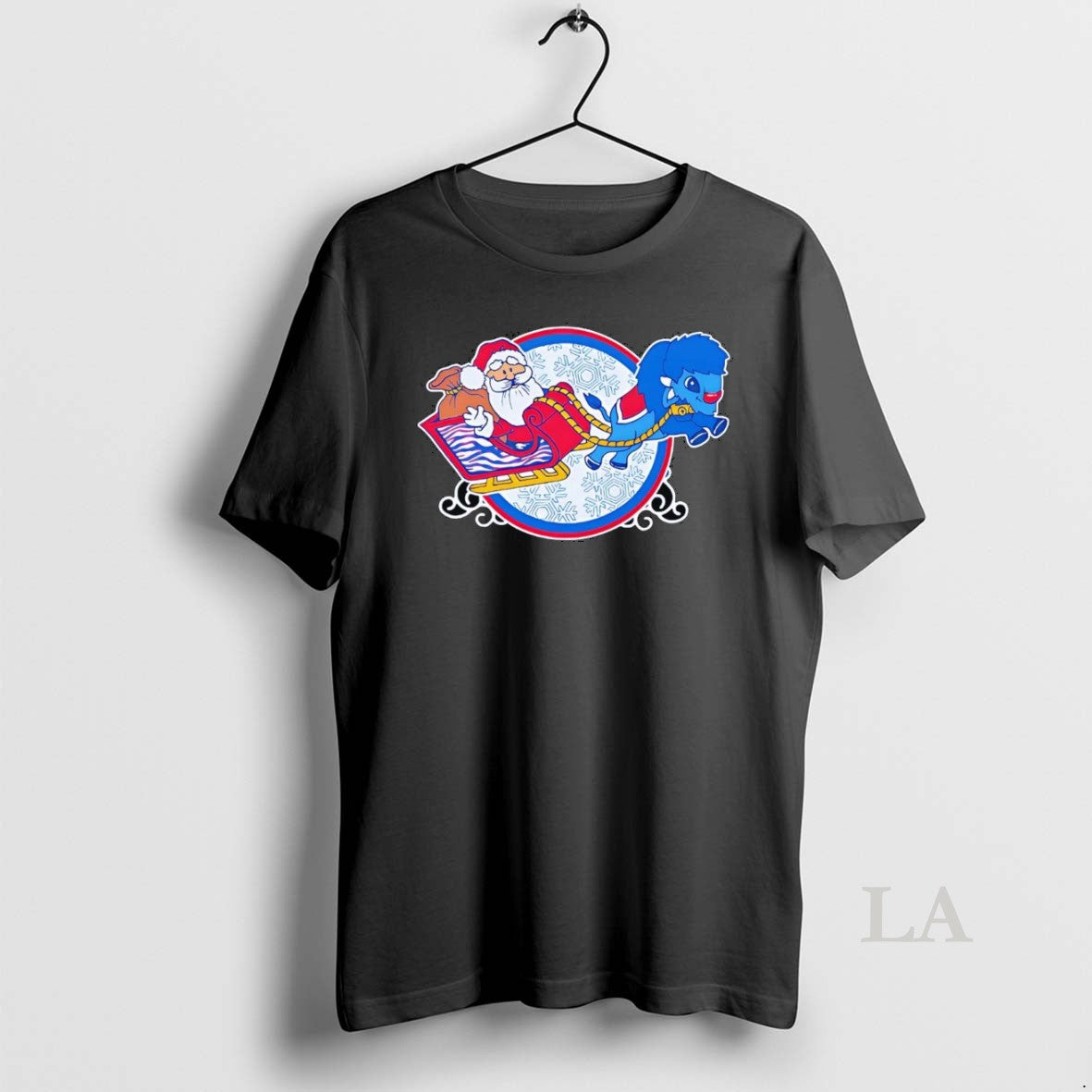 Original Merry Christmas Santa Buffalo Sleigh