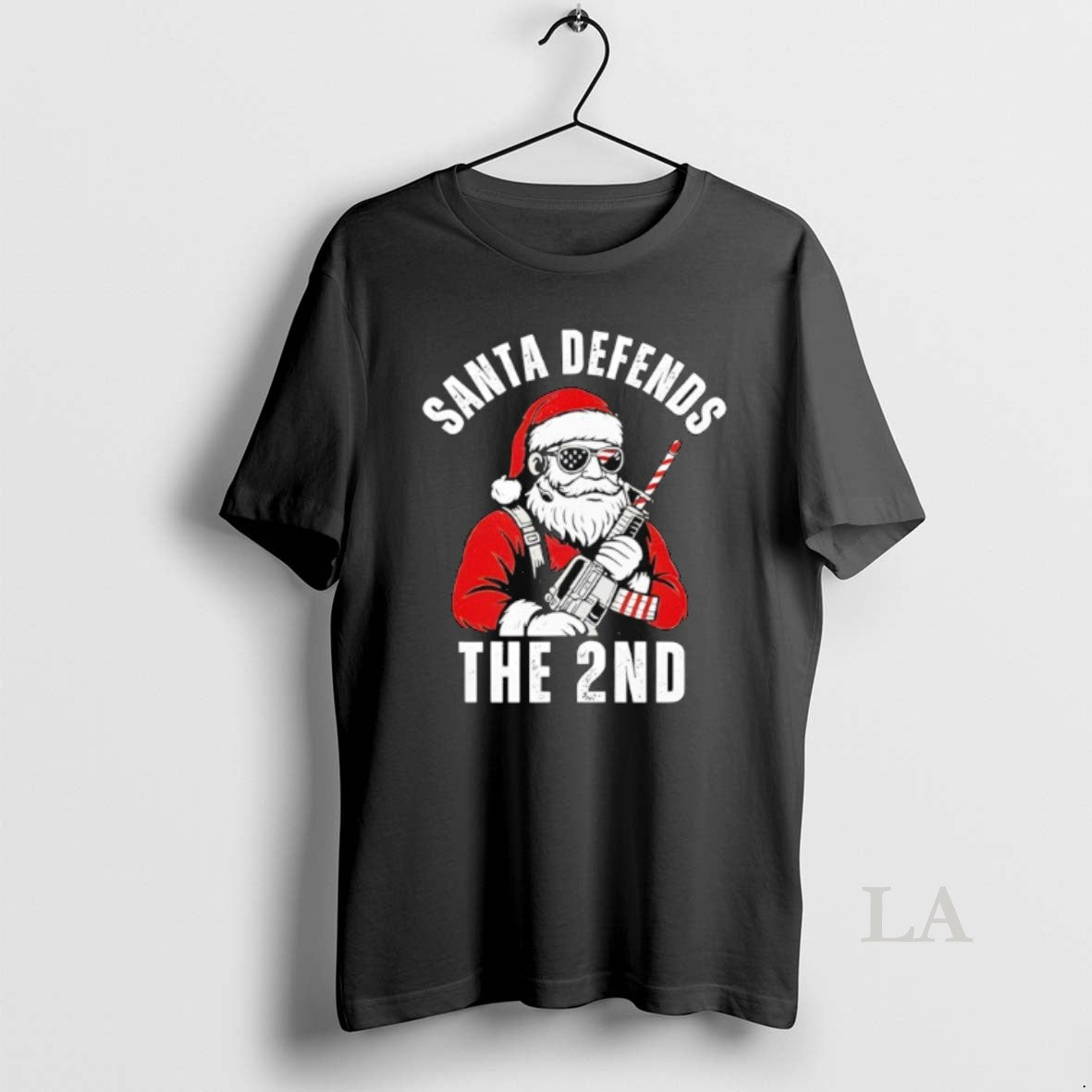 Original Merry Christmas Santa Defends The 2nd Amendment Usa Patriotic