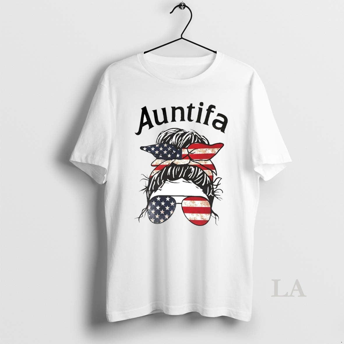 Original Messy Bun Auntifa American Flag