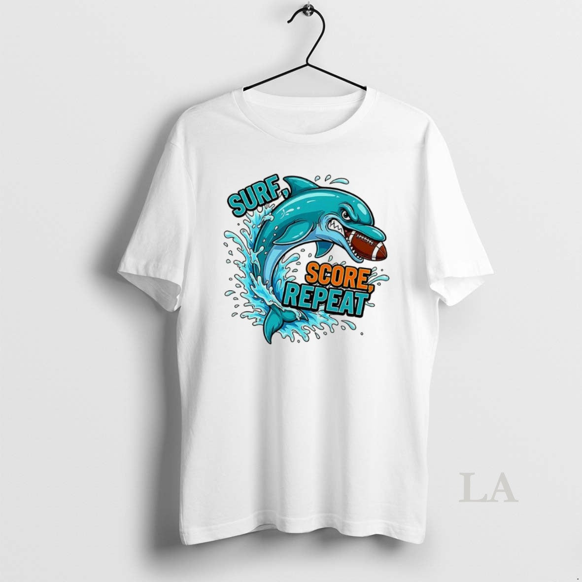Original Miami Dolphins Football Surf Score Repeat Mascot