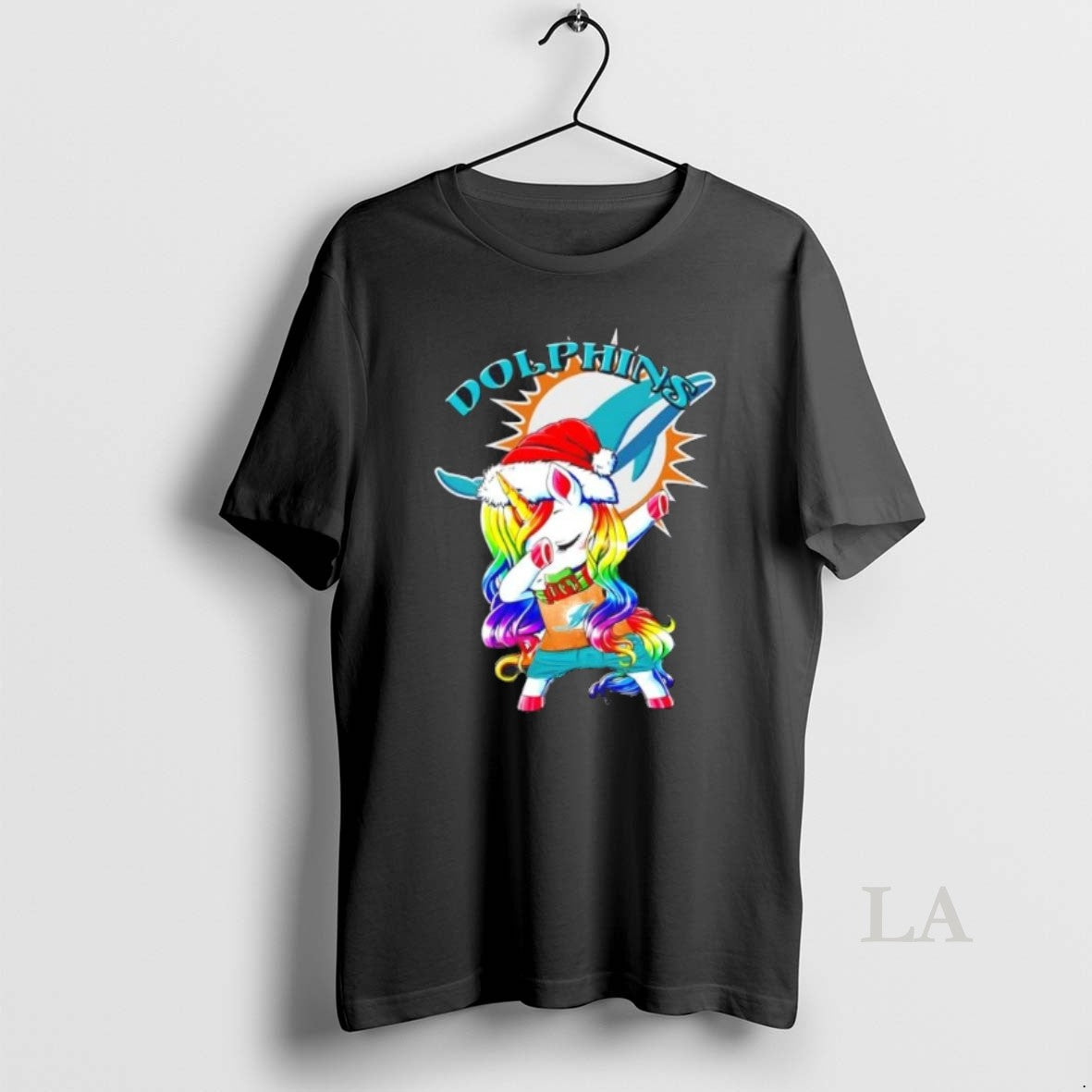 Original Miami Dolphins X Unicorn Santa Hat Dabbing Merry Christmas