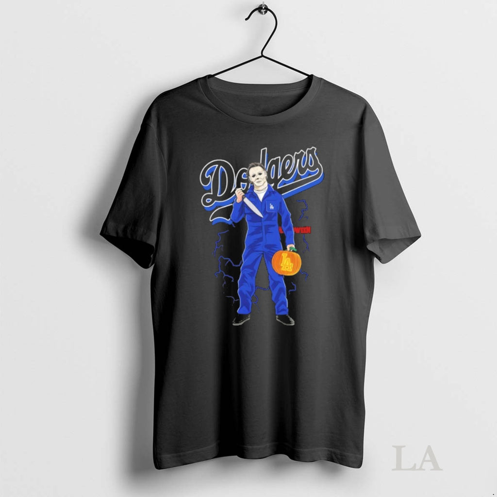 Original Michael Myers Halloween Pumpkin X Los Angeles Dodgers